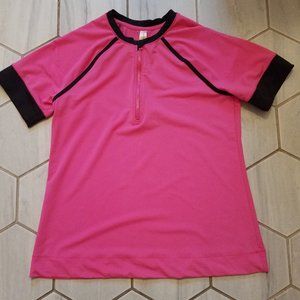 Cacique Swim Pink & Black Rashguard Womens 14/16